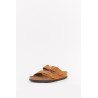 BIRKENSTOCK MINK ARIZONA REGULAR SOFT FOOTBED SUEDE LEATHER SANDALS